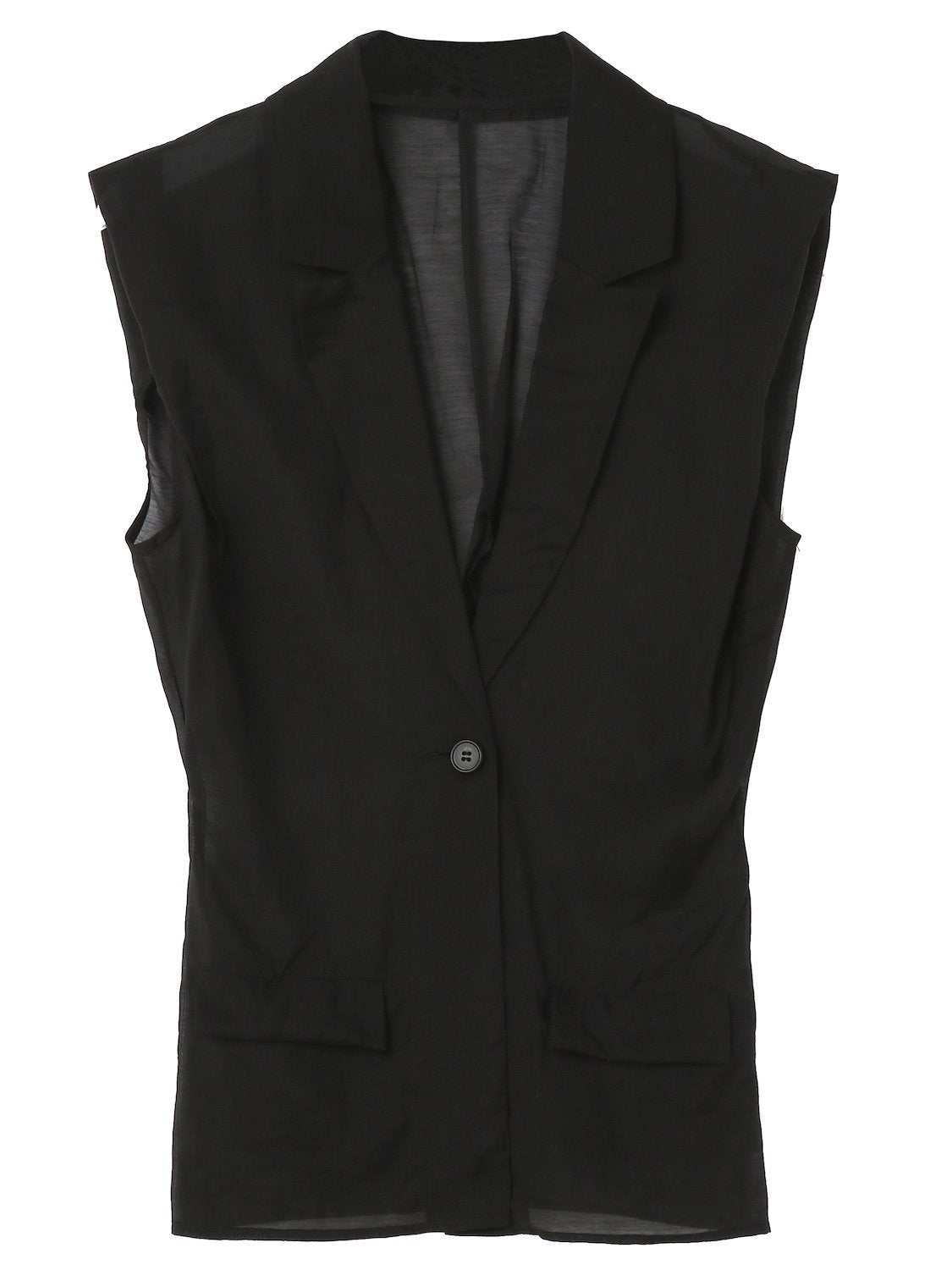 Sheer tuck shoulder vest