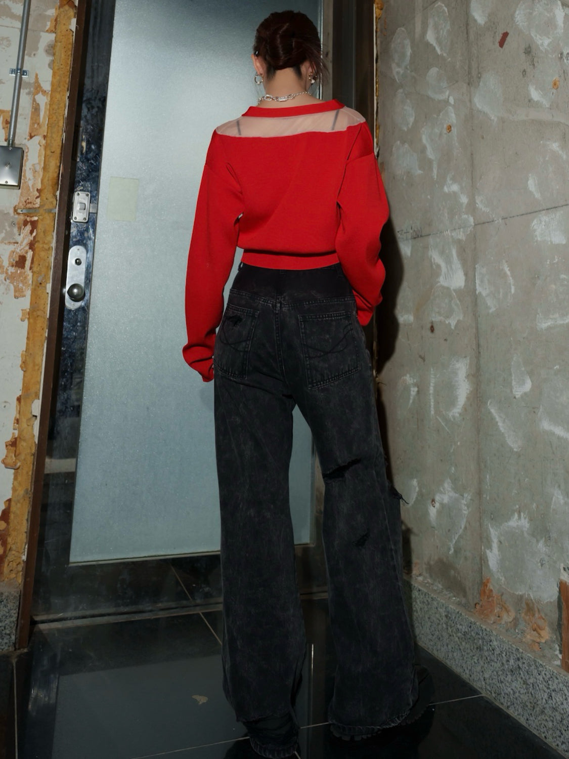 シアー Switch KNIT カーデトップス
