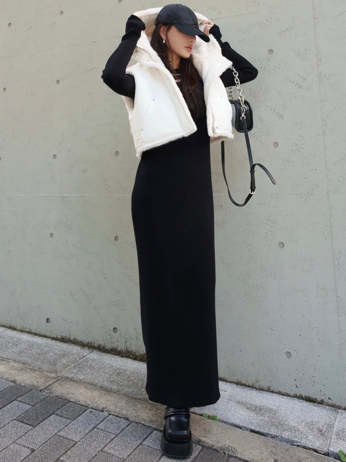 2Way リバーシブル ショート Fur ベスト
