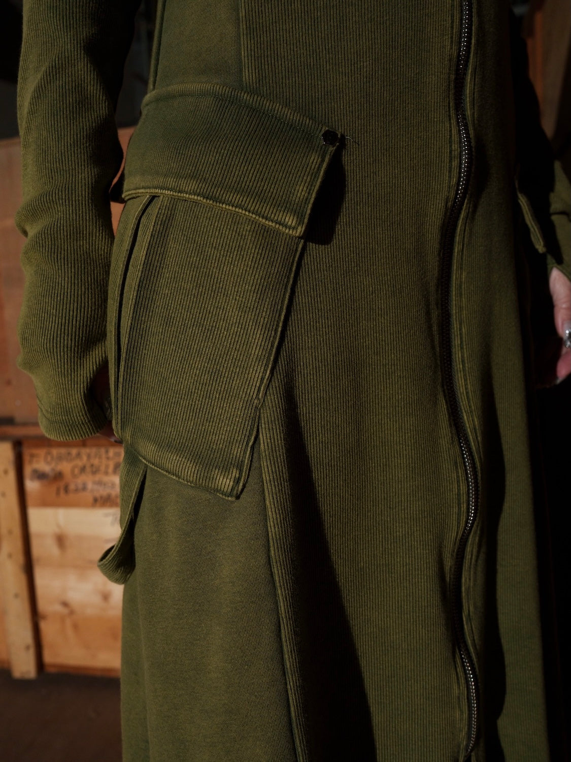 ピグメント Rib フーディー Zipワンピース