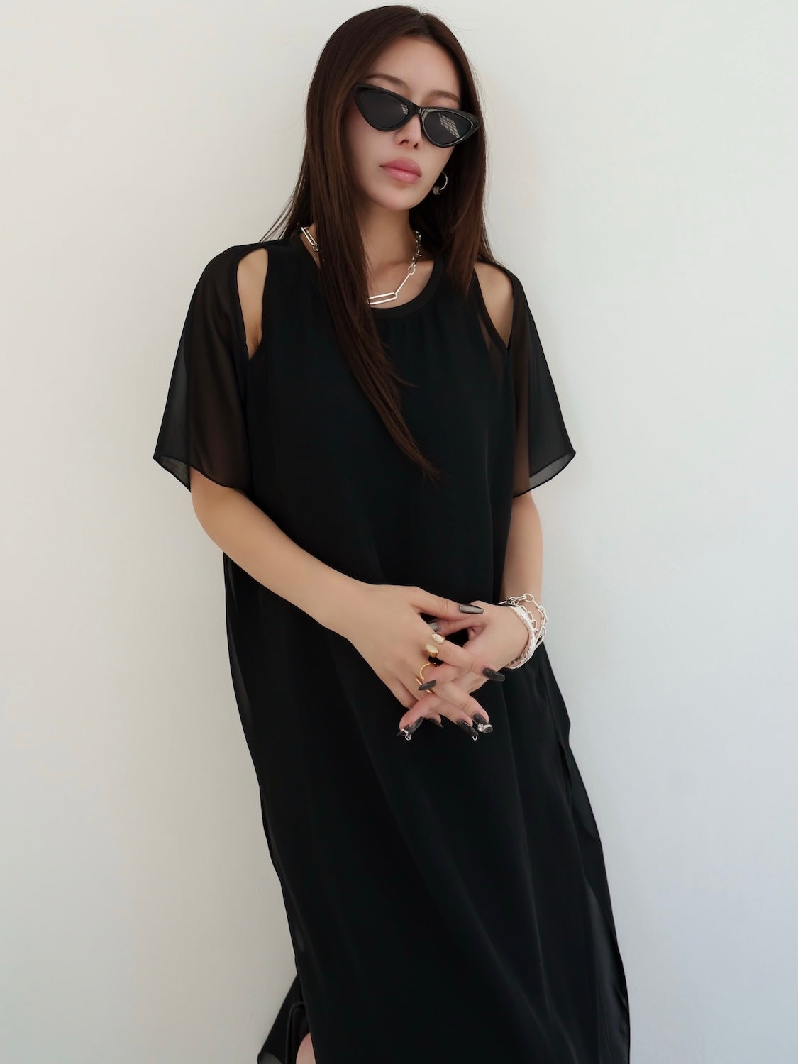 オフショルダー Sheer ワンピース
