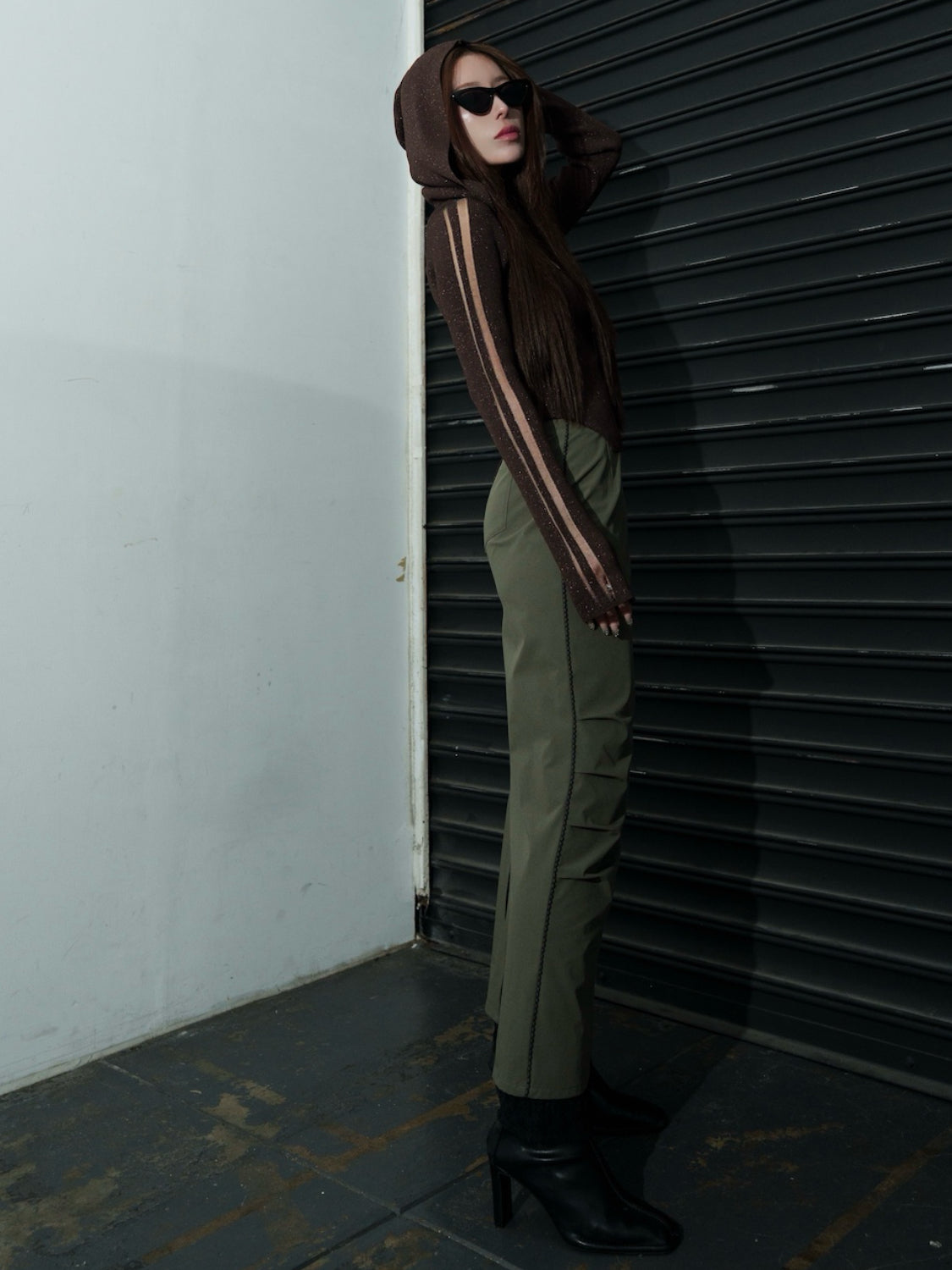 シアーライン Half ジップフーディー KNIT