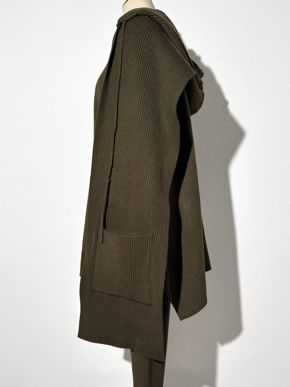 3ピース フーディー ポンチョ KNIT セットアップ