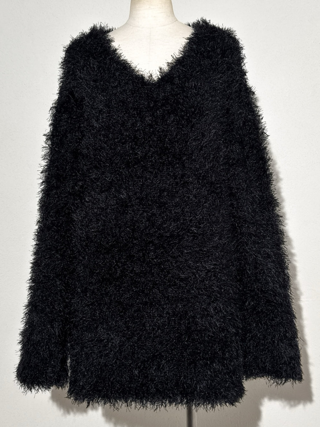 Vネック シャギーKNIT&マフラー Set