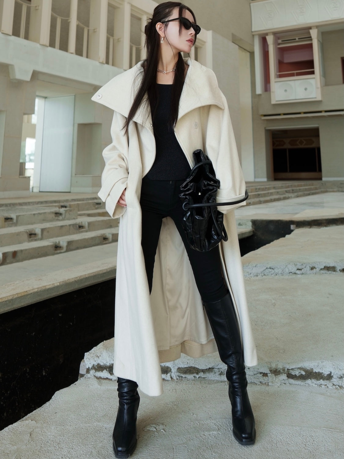 フロントカット スタンド WOOL コート