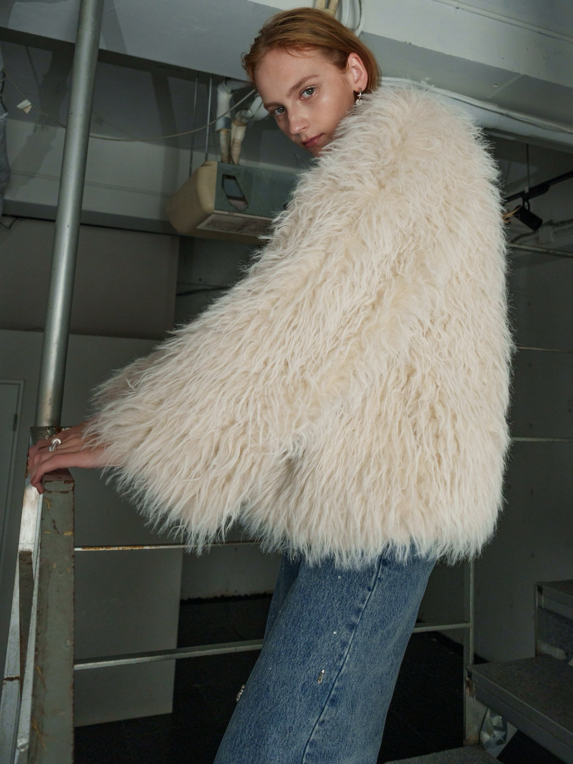 ノーカラー チベット Fur コート