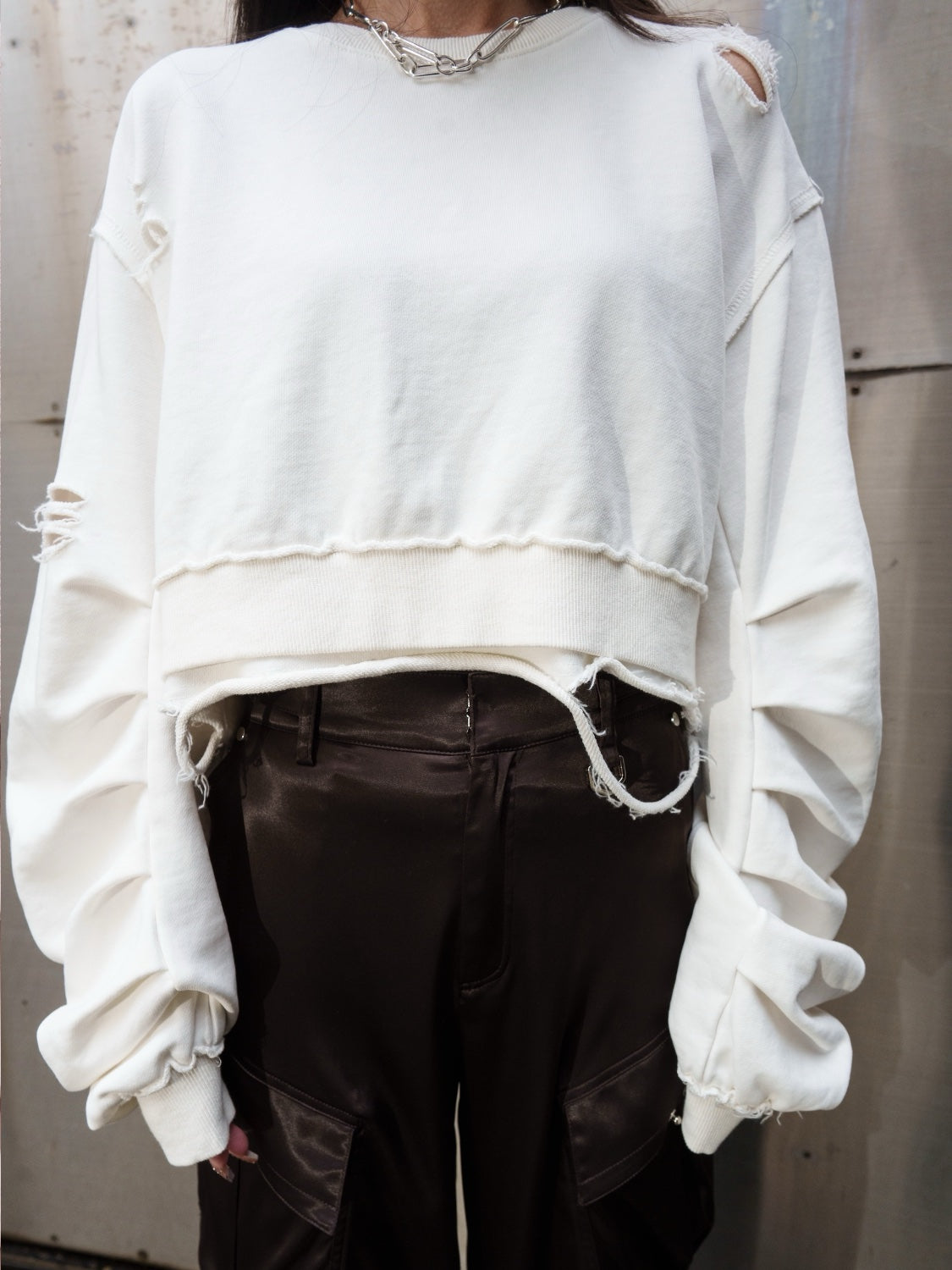 ピグメント Short ダメージ プルオーバー