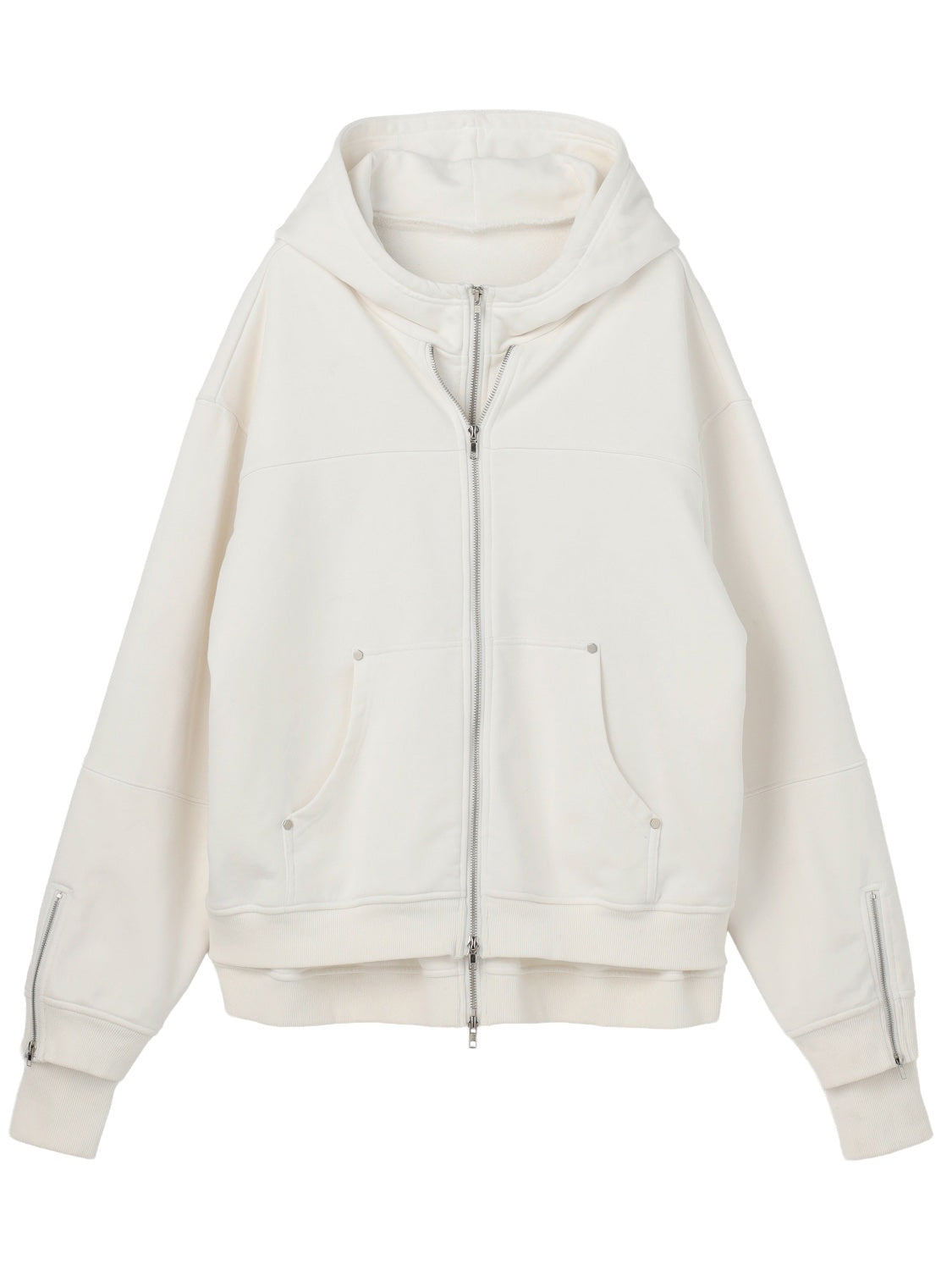 [UNISEX] ピグメント Multi Zip レイヤードフーディー