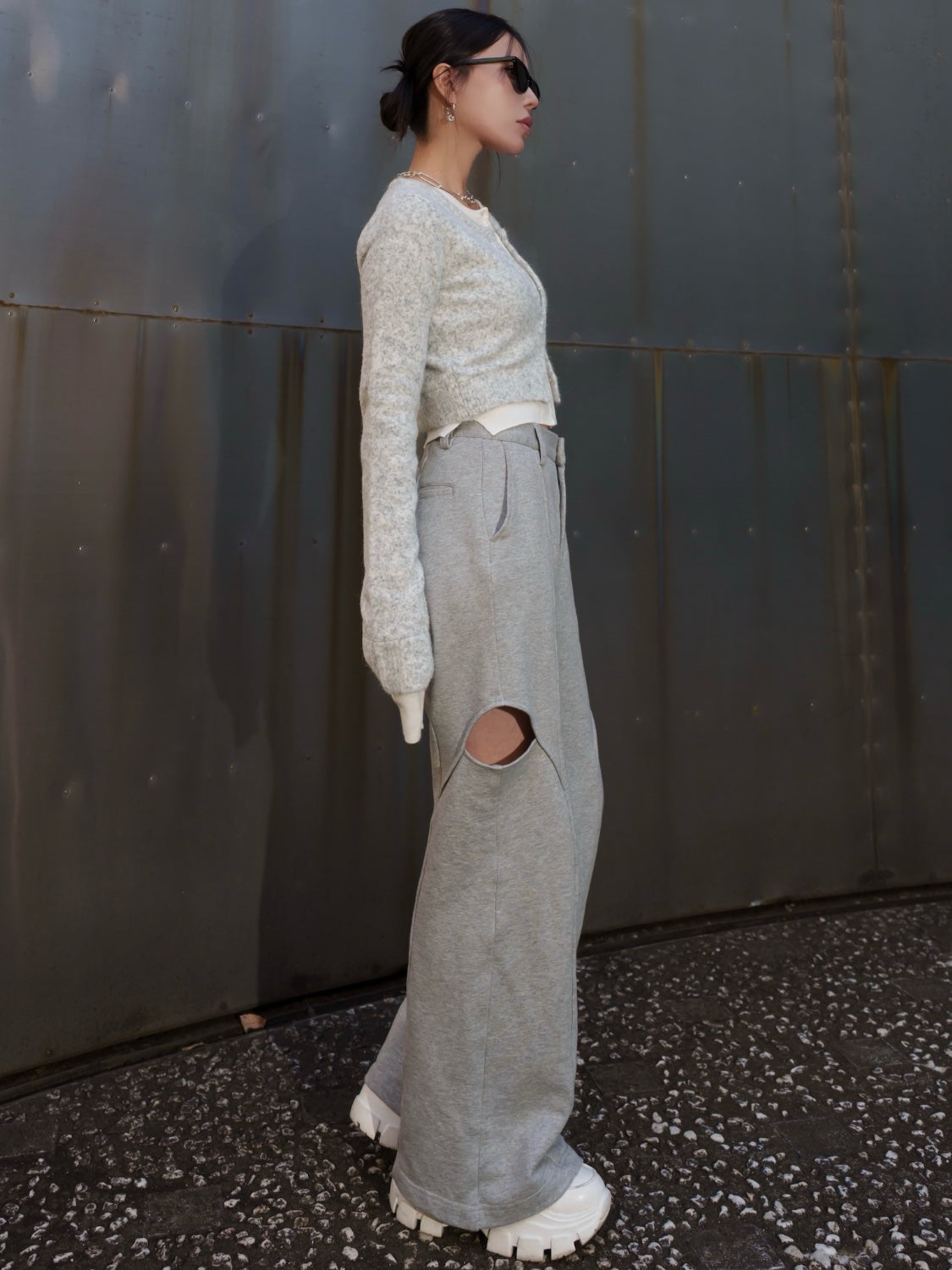 レイヤーライク Crew Neck KNIT カーディガン