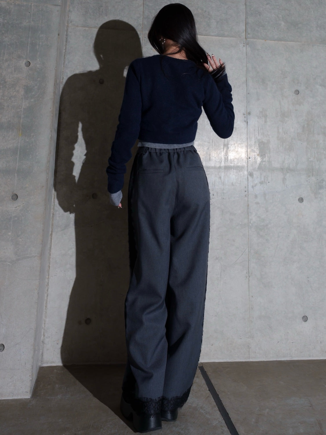 レイヤーライク Crew Neck KNIT カーディガン