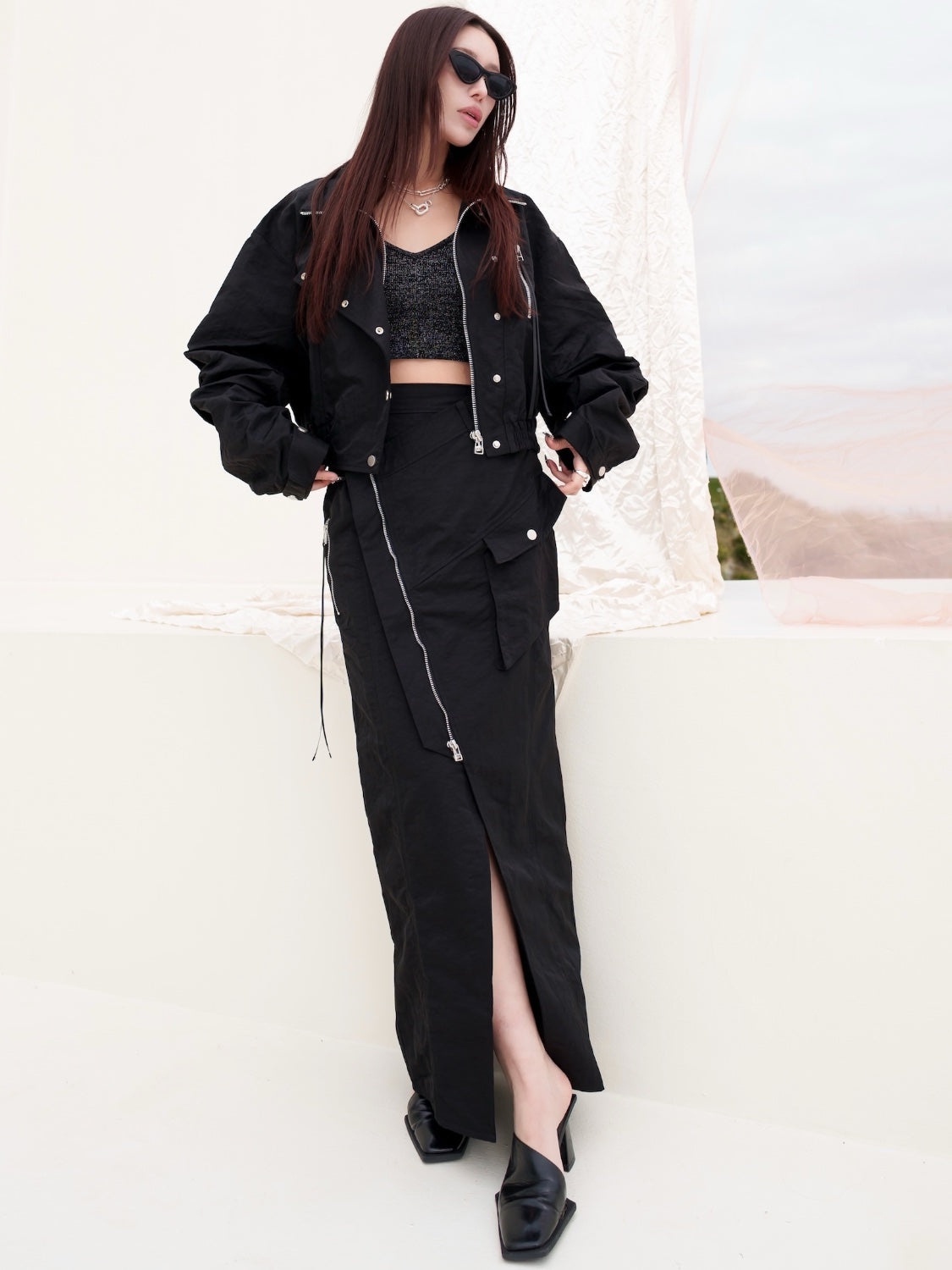 ミリタリー ライダースルック ブルゾン