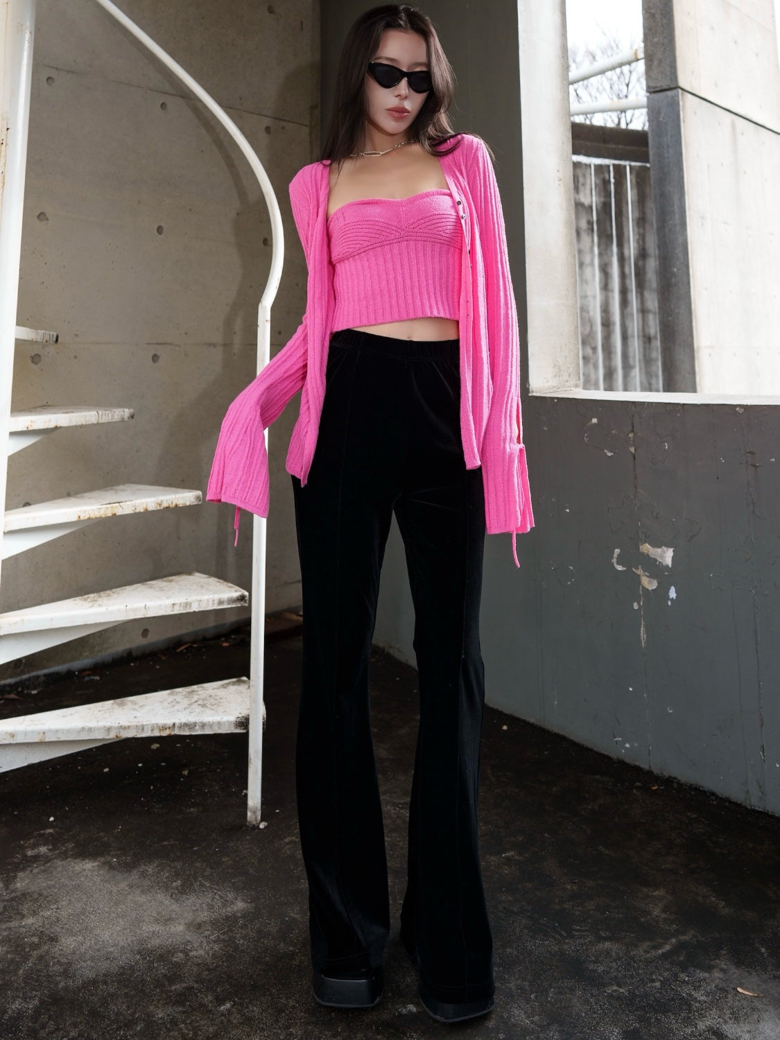 KNIT ビスチェ&カーデ Set Tops