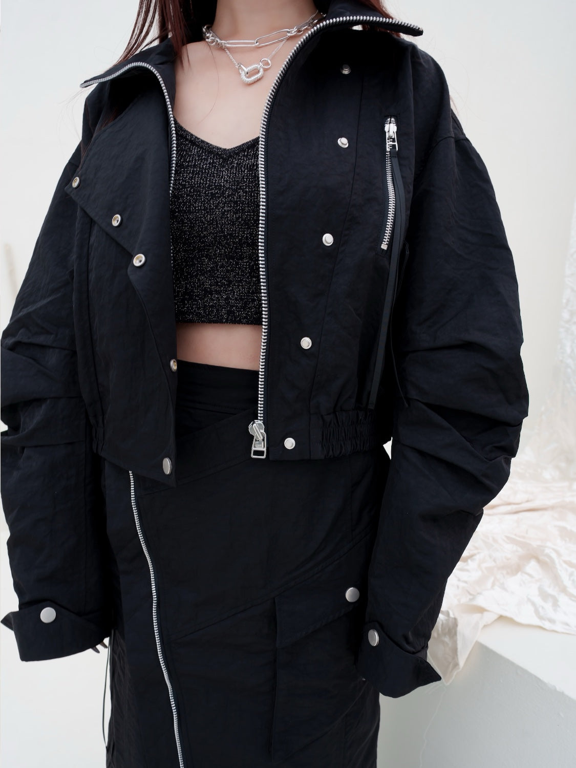 ミリタリー ライダースルック ブルゾン