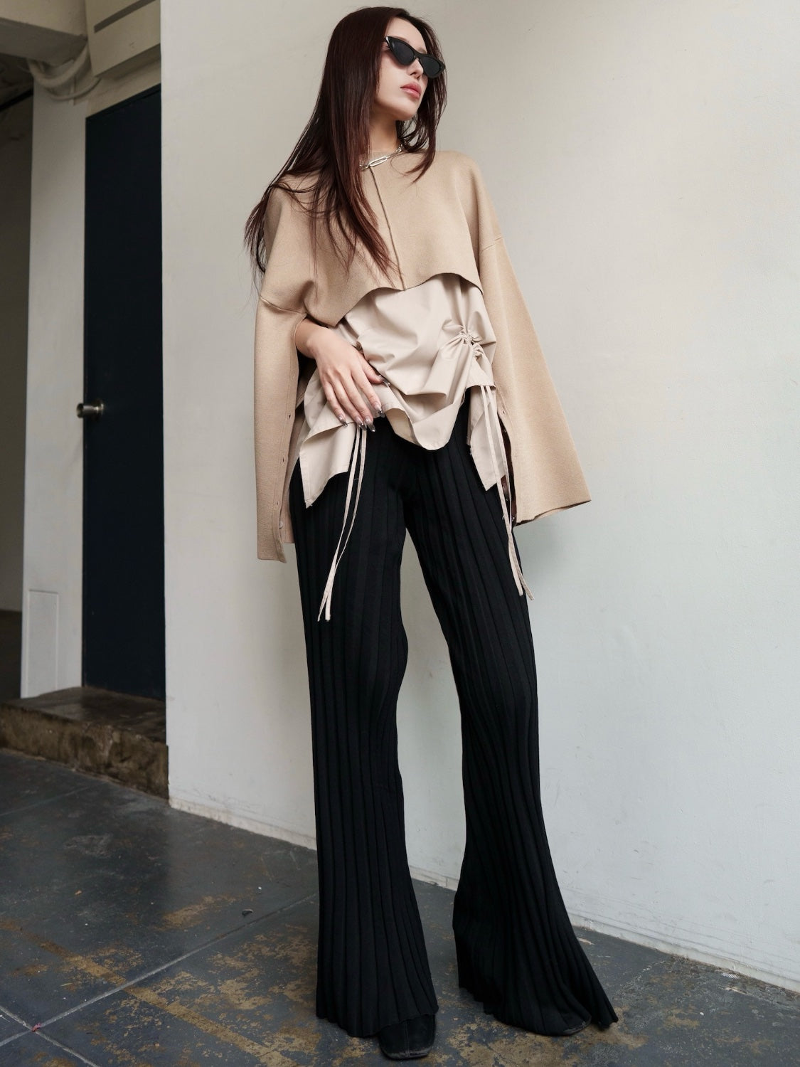 レイヤード KNIT & ブラウス セット