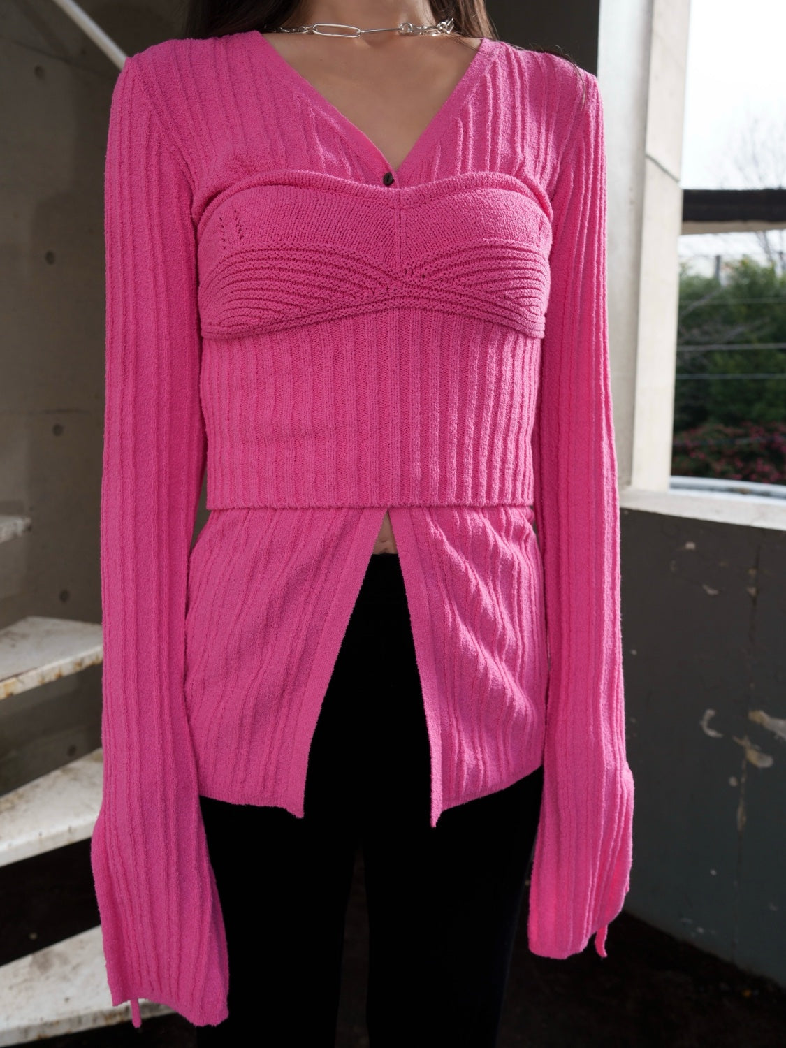 KNIT ビスチェ&カーデ Set Tops