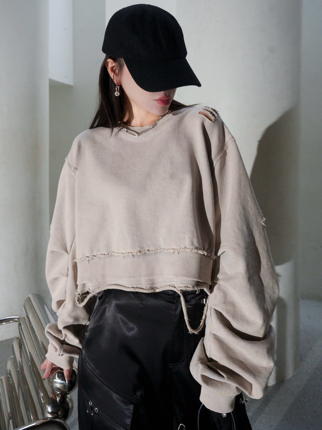 ピグメント Short ダメージ プルオーバー