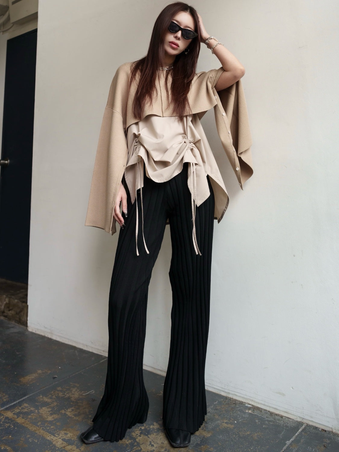 レイヤード KNIT & ブラウス セット