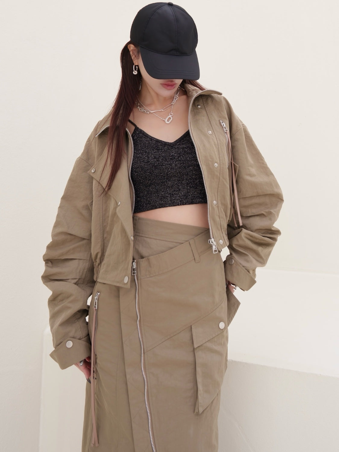 ミリタリー ライダースルック ブルゾン