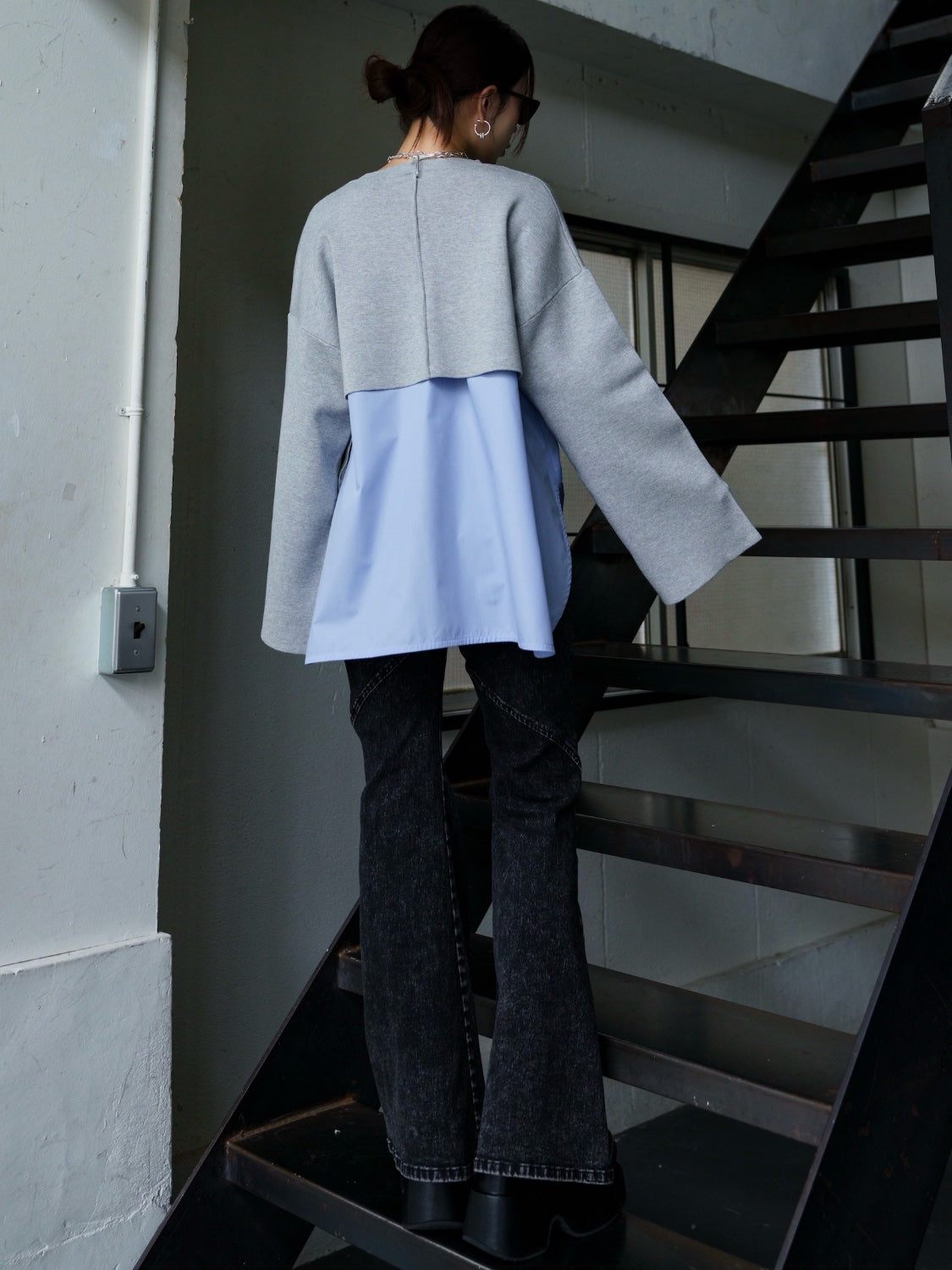 レイヤード KNIT & ブラウス セット