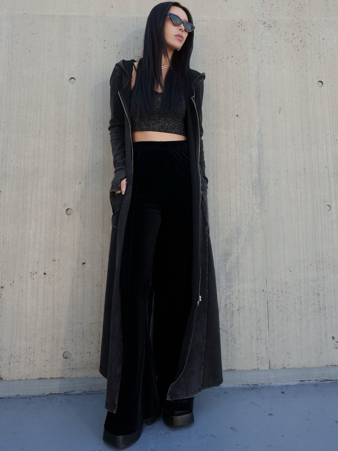 ピグメント Rib フーディー Zipワンピース