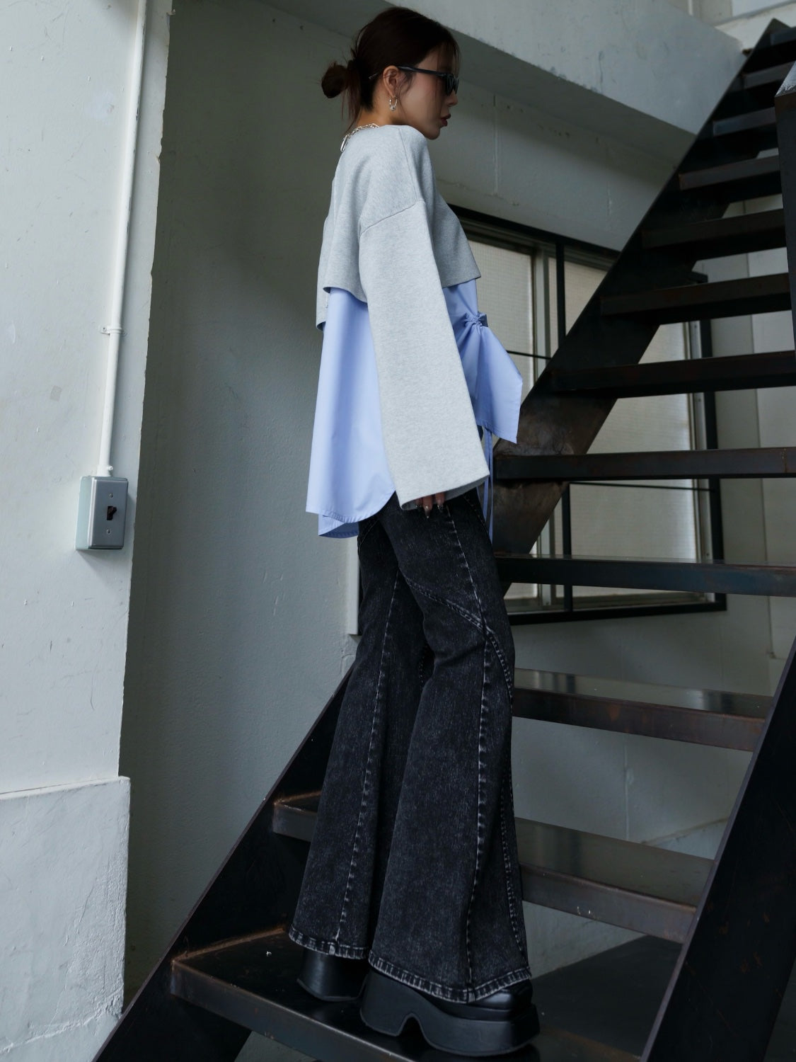 レイヤード KNIT & ブラウス セット