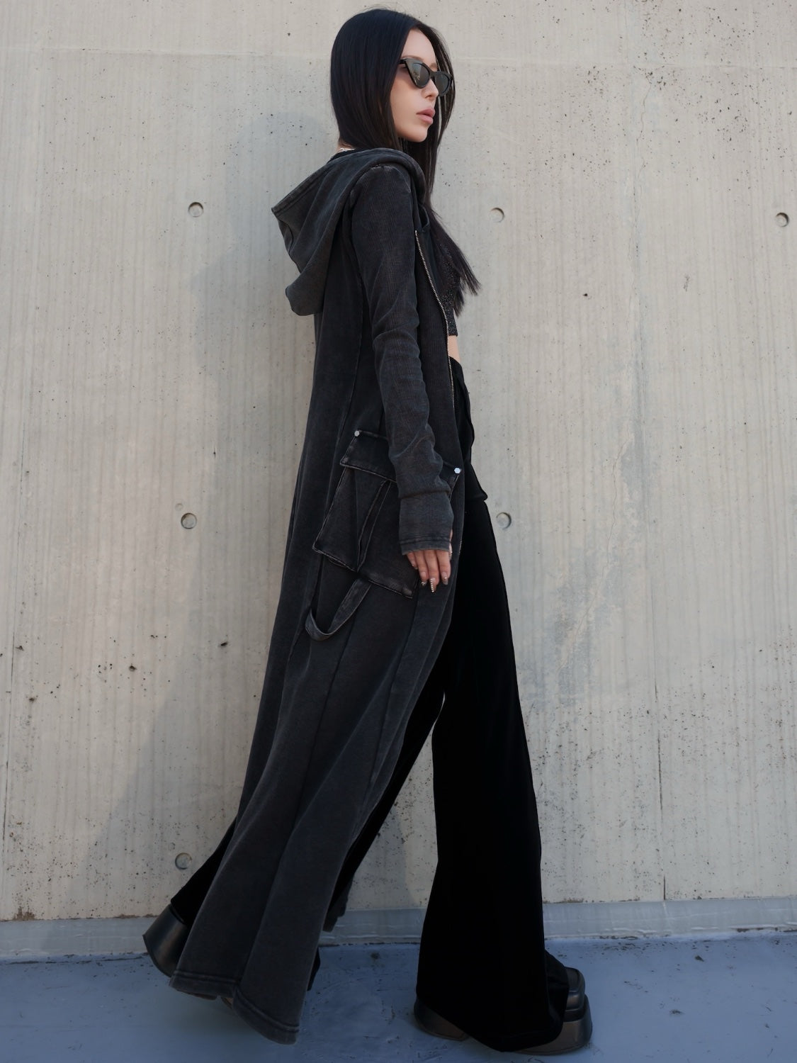 ピグメント Rib フーディー Zipワンピース