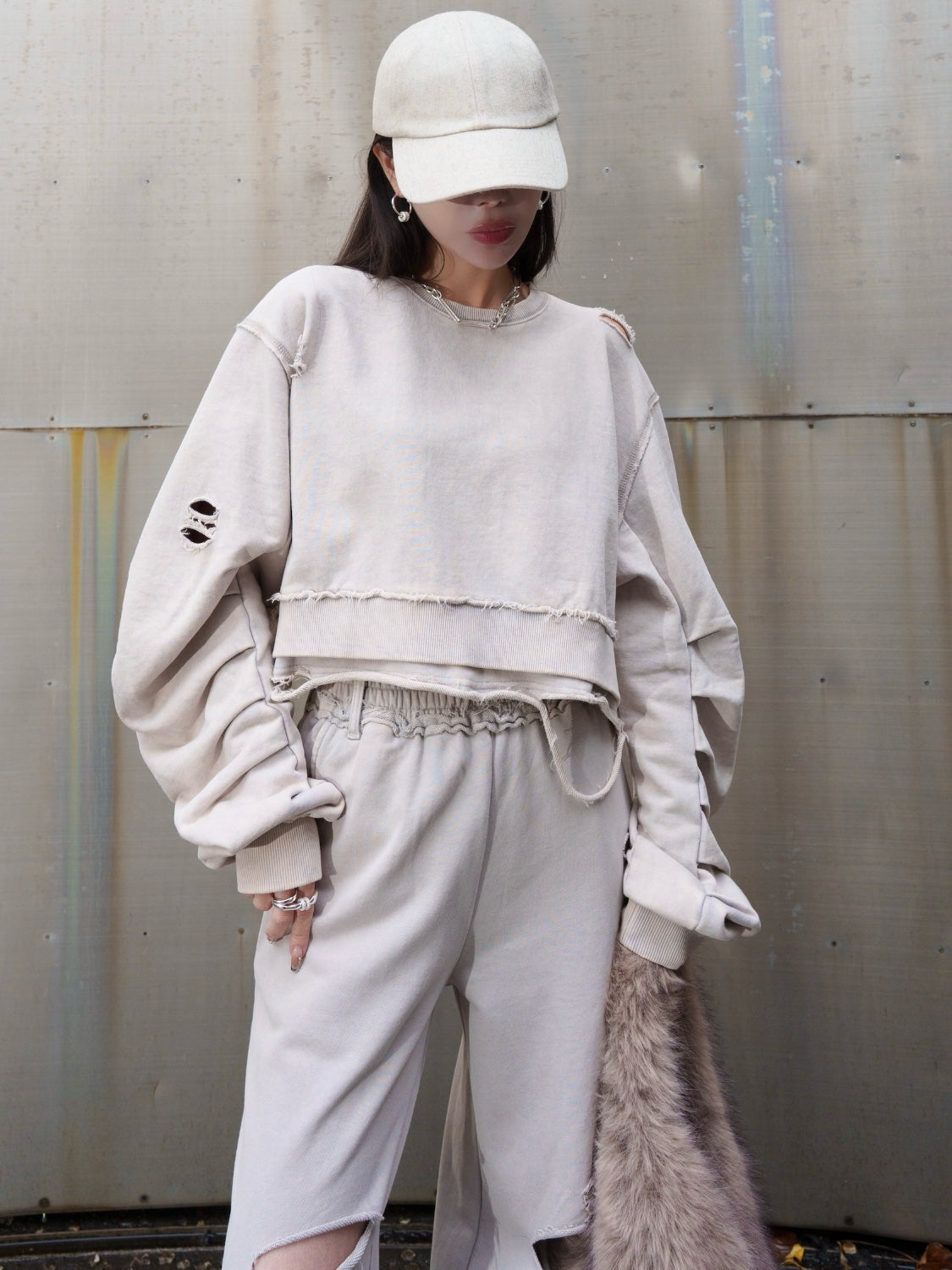 ピグメント Short ダメージ プルオーバー