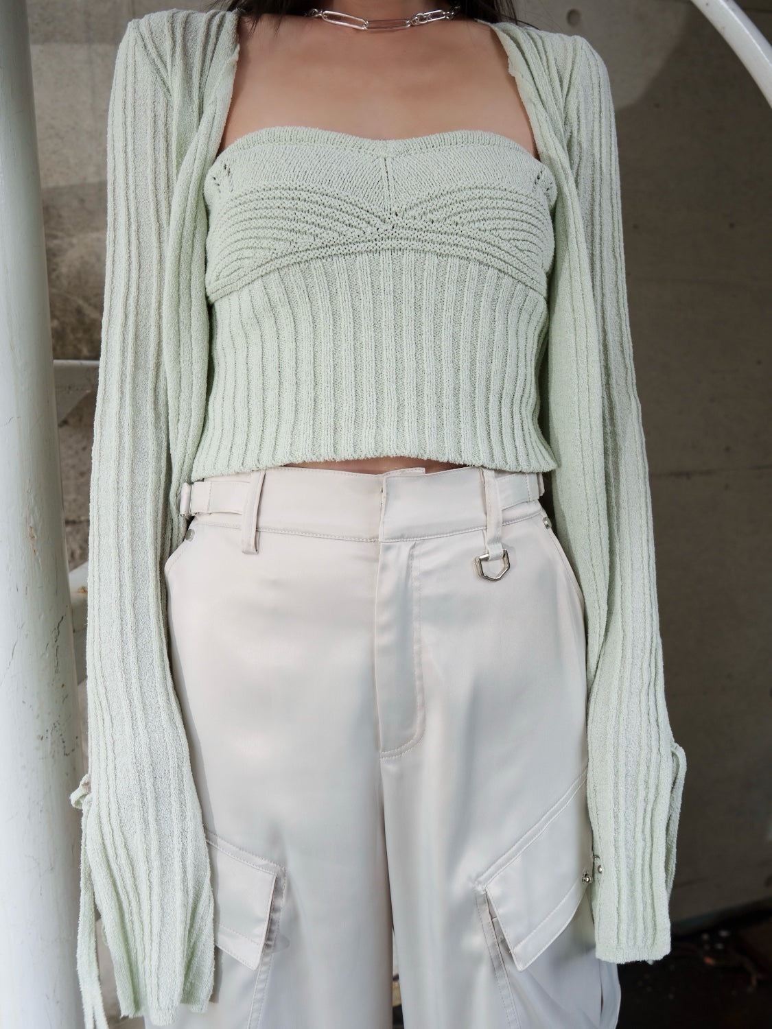 KNIT ビスチェ&カーデ Set Tops