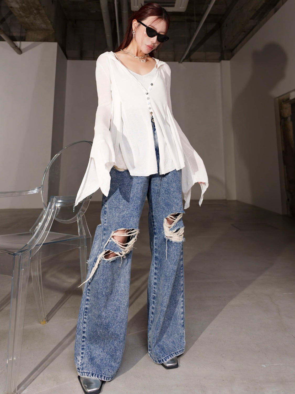 Shade シアー Summer KNITカーディガン