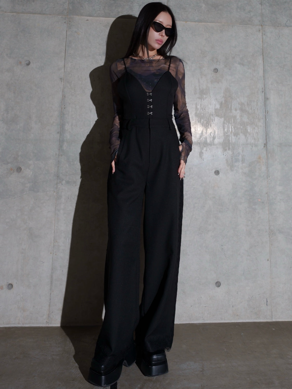 MODEL：159cm<br>着用サイズ：0<br>COLOR：ブラック