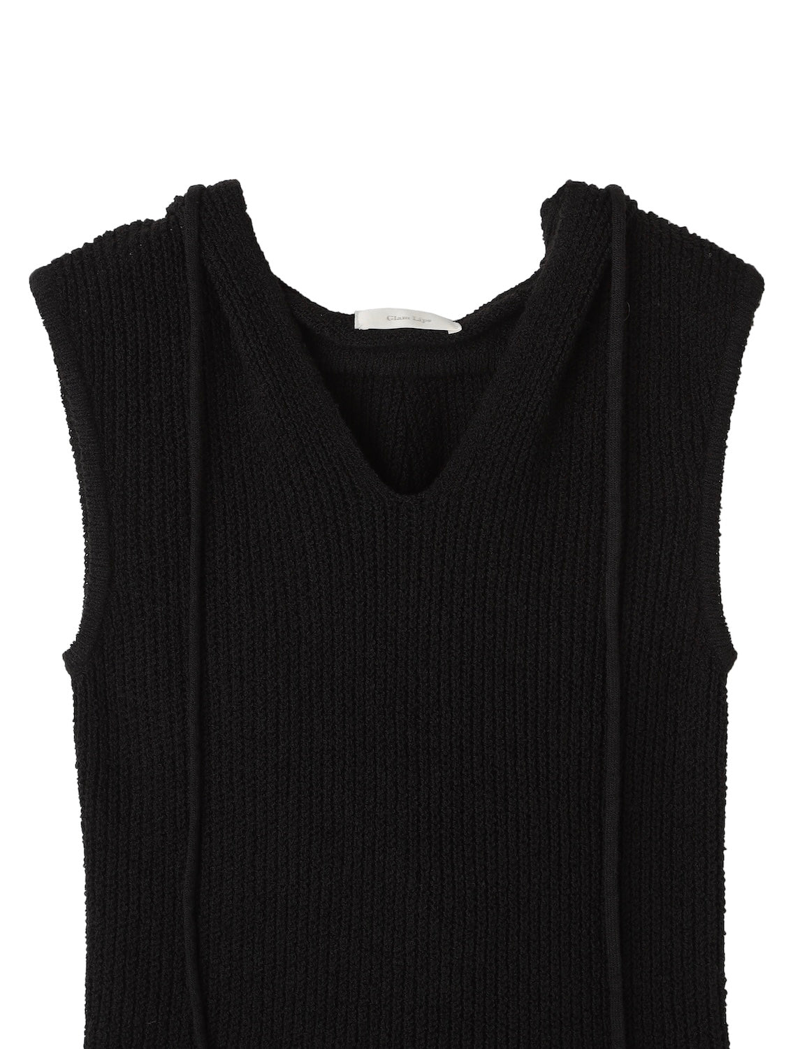 バックオープン スラブKNIT フーディー