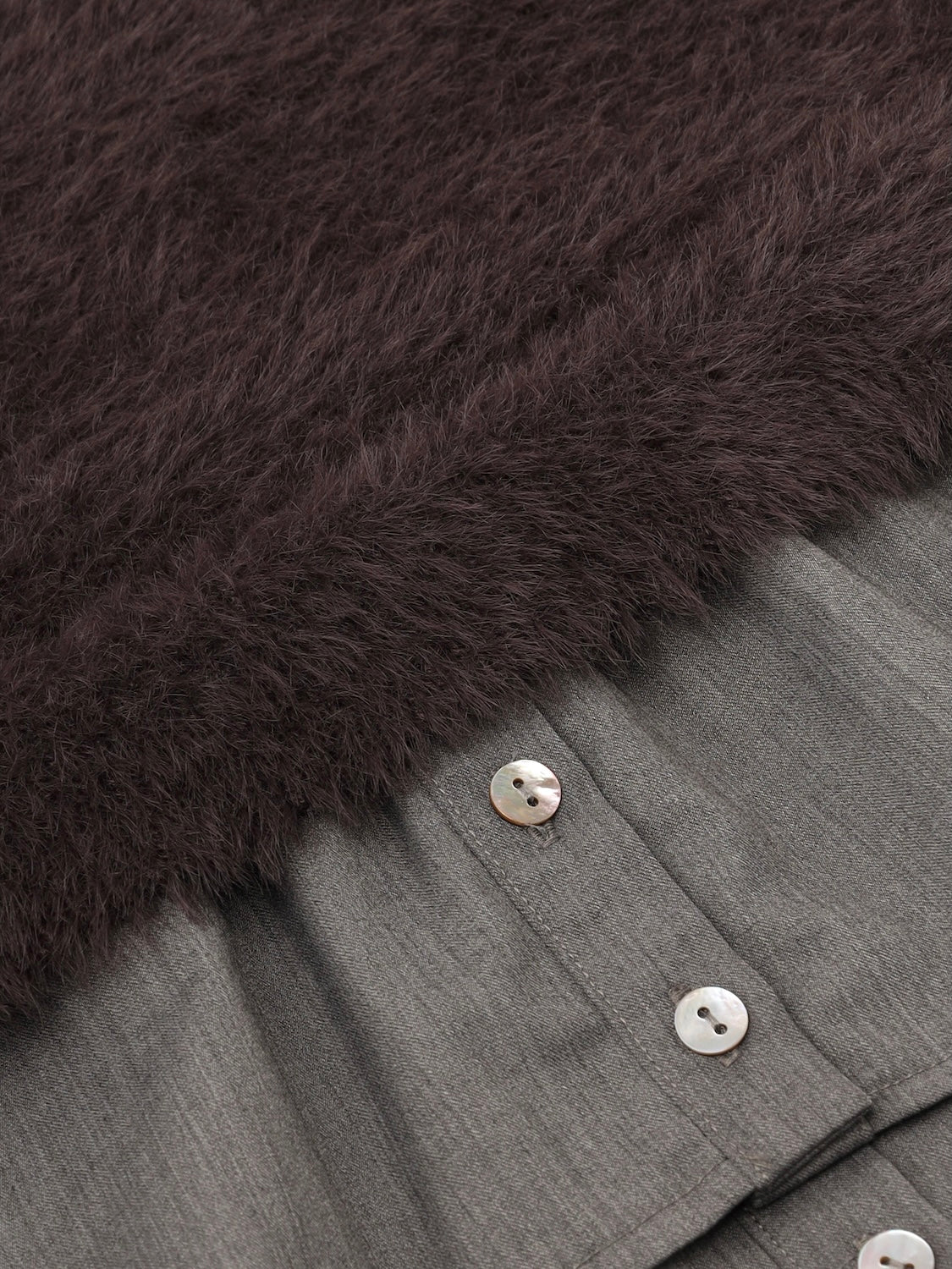 KNIT ドッキング フリルレイヤー ブラウス