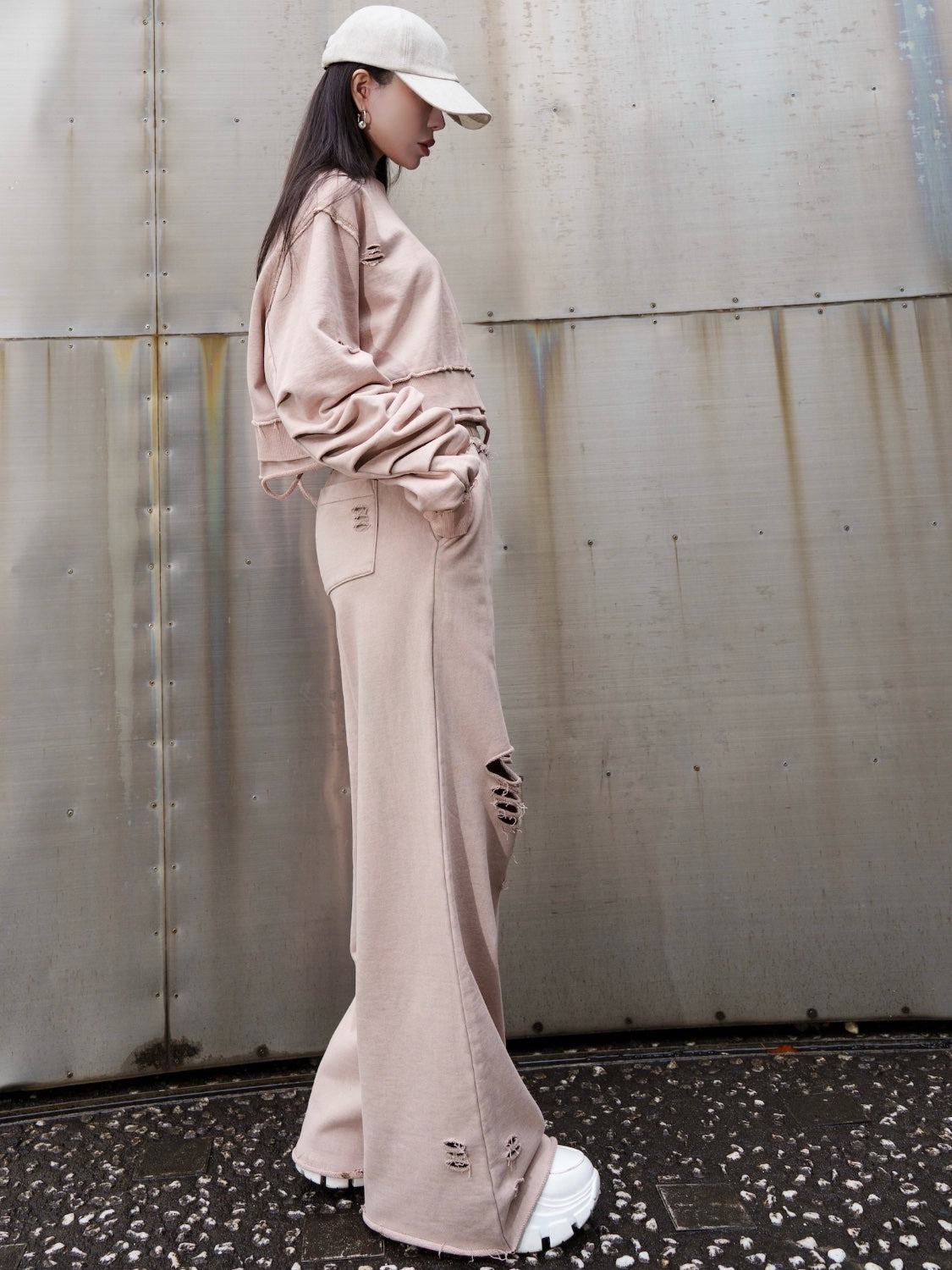 ピグメント Short ダメージ プルオーバー