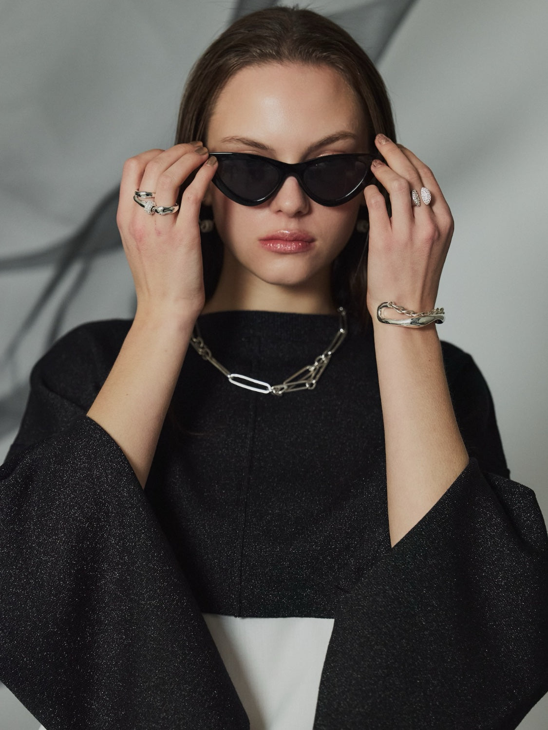 レイヤード KNIT & ブラウス セット