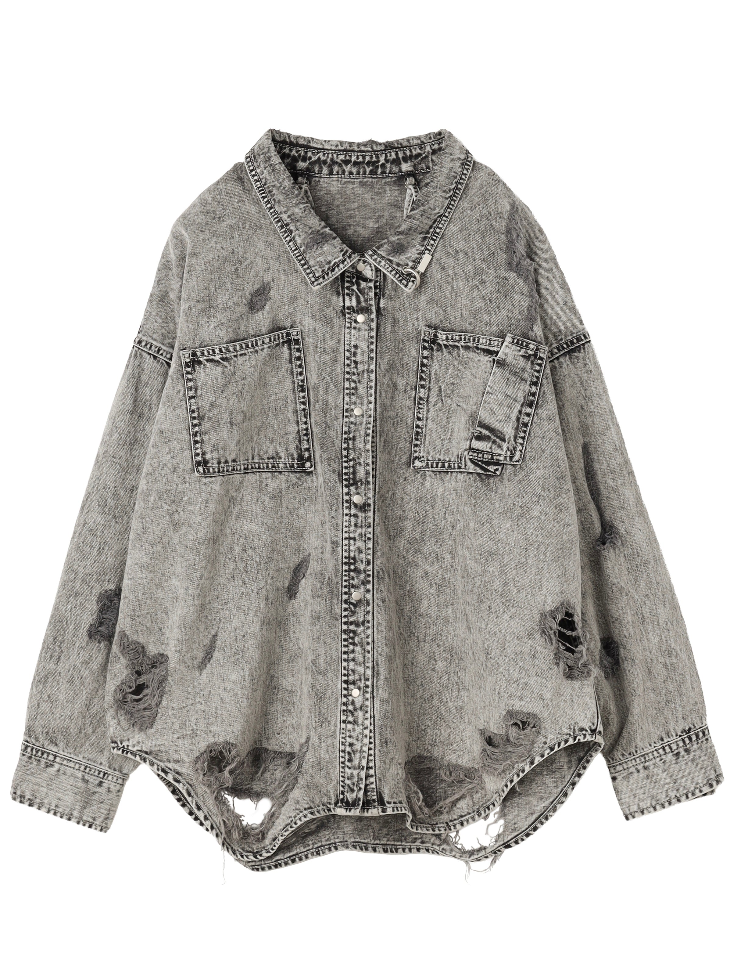 2WAY ダメージ DENIMシャツ