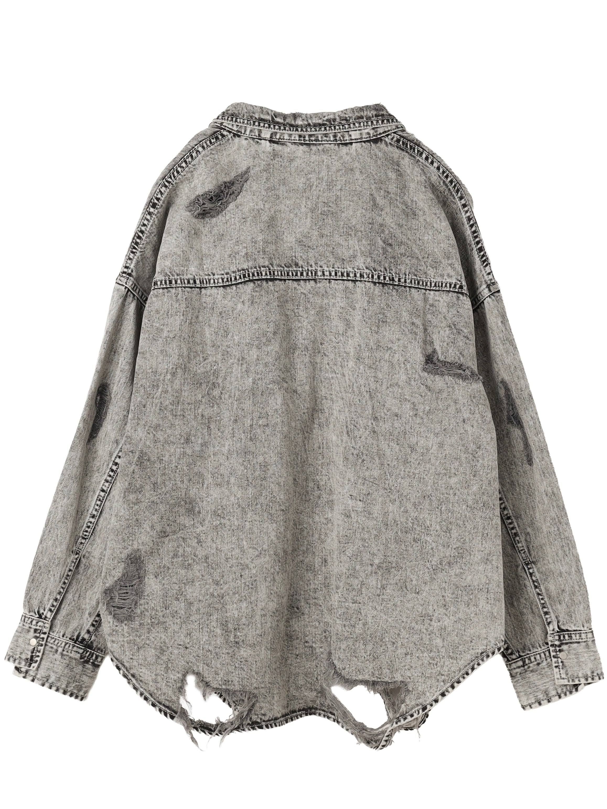 2WAY ダメージ DENIMシャツ