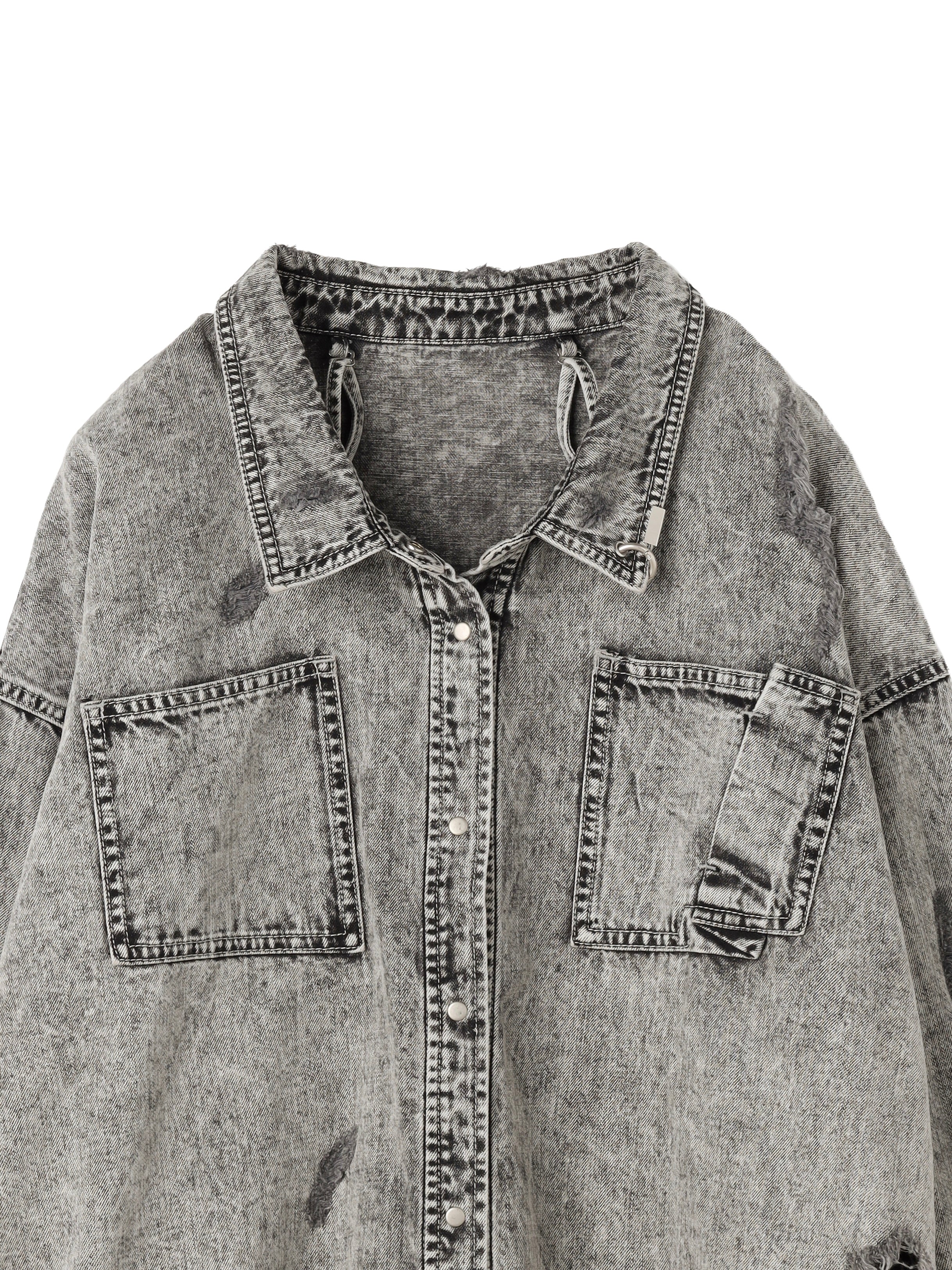 2WAY ダメージ DENIMシャツ