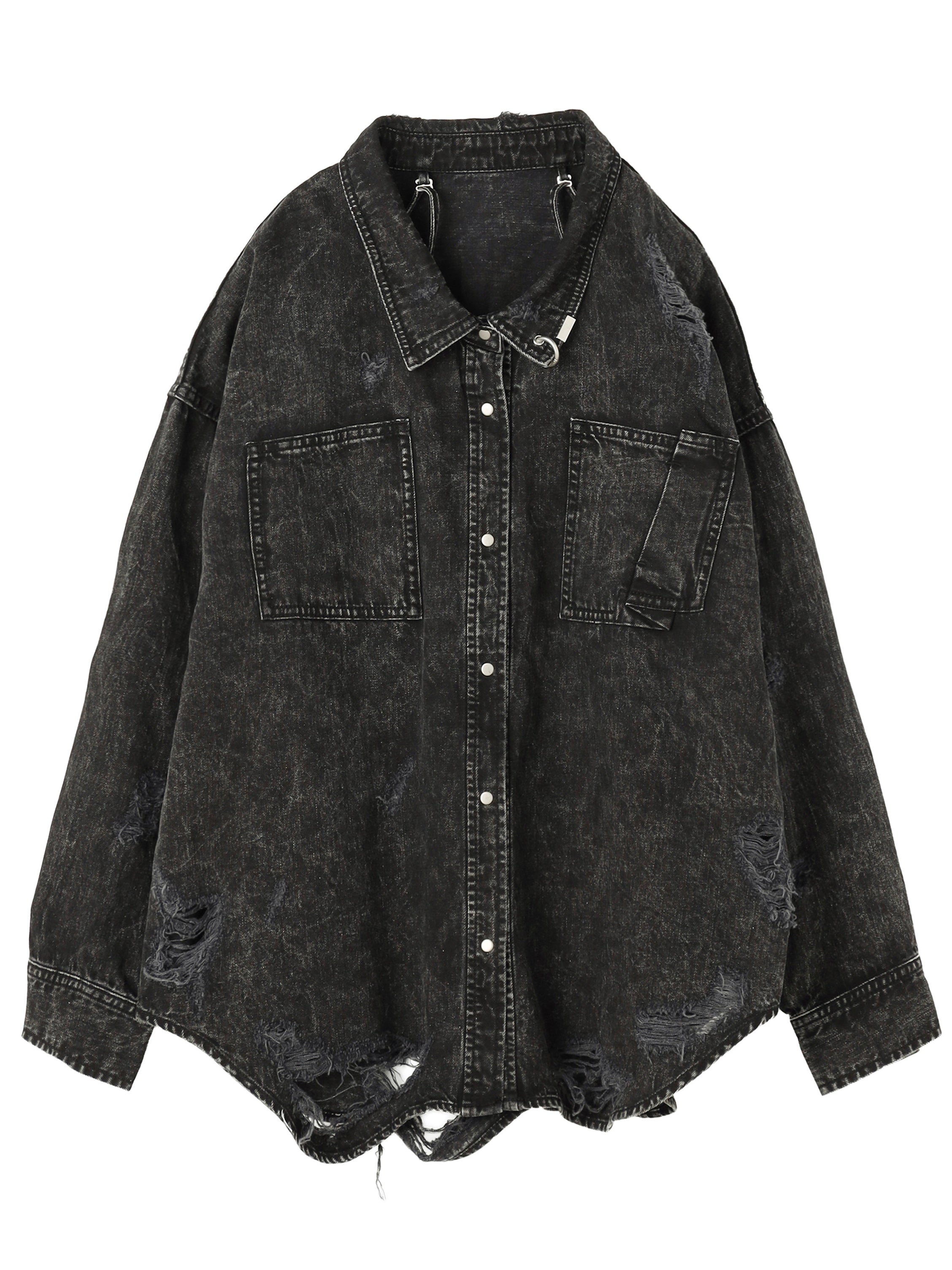 2WAY ダメージ DENIMシャツ