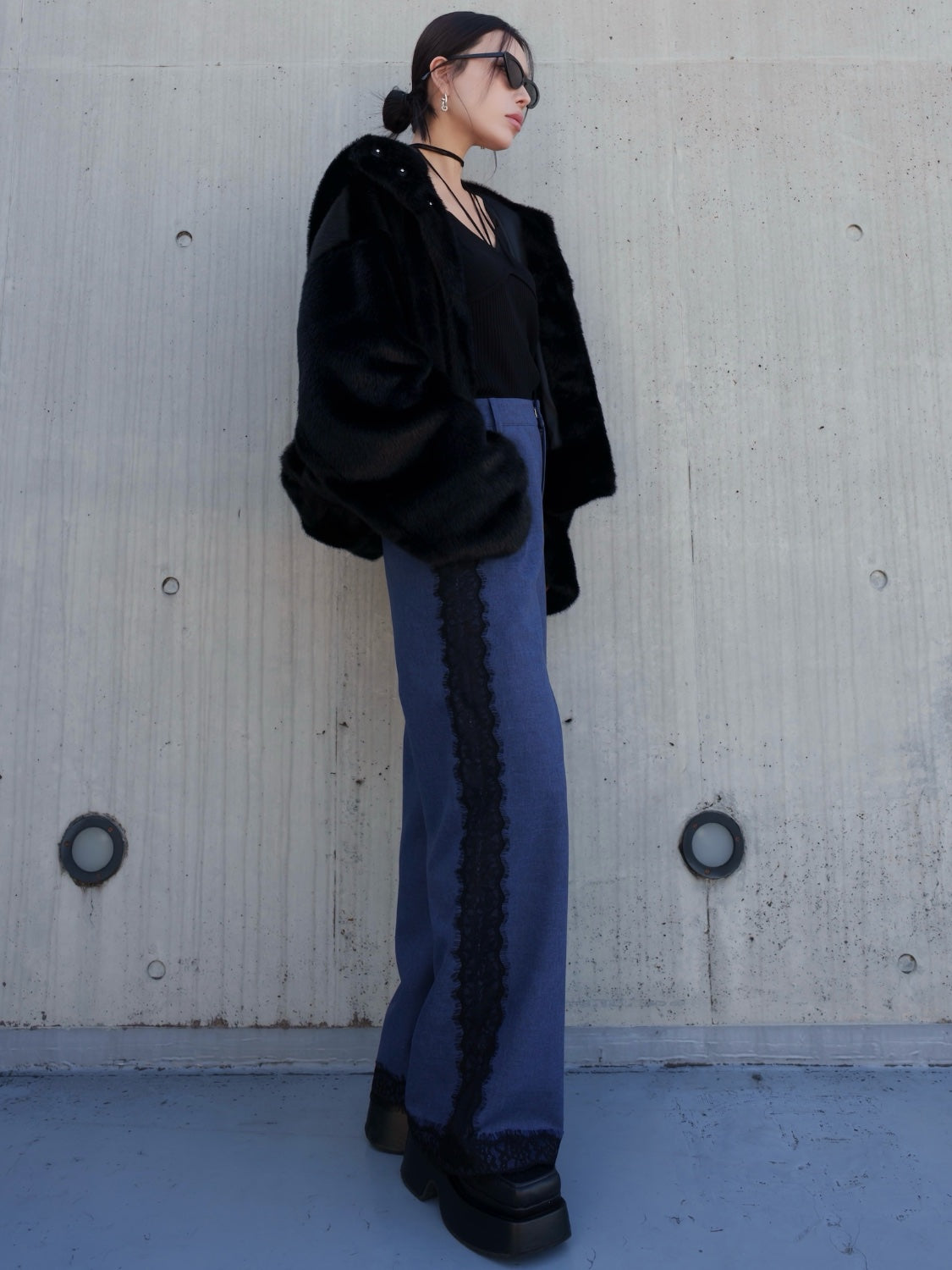 Multi-way レースコンビ ツイル サロペット