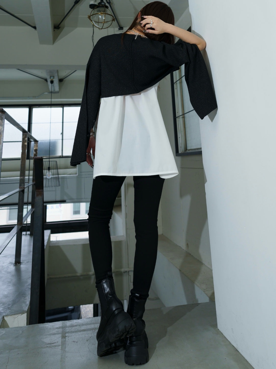 レイヤード KNIT & ブラウス セット