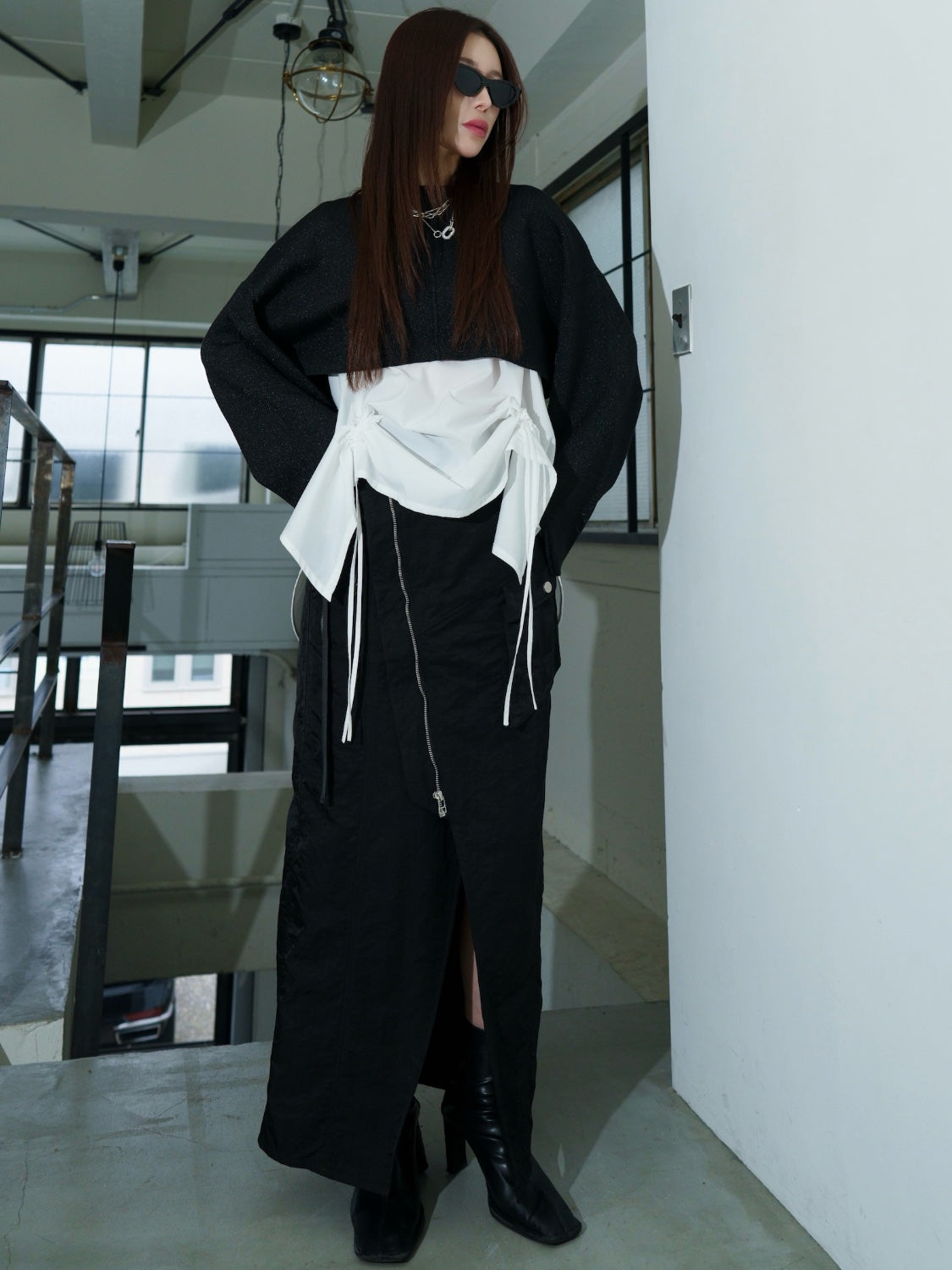 レイヤード KNIT & ブラウス セット