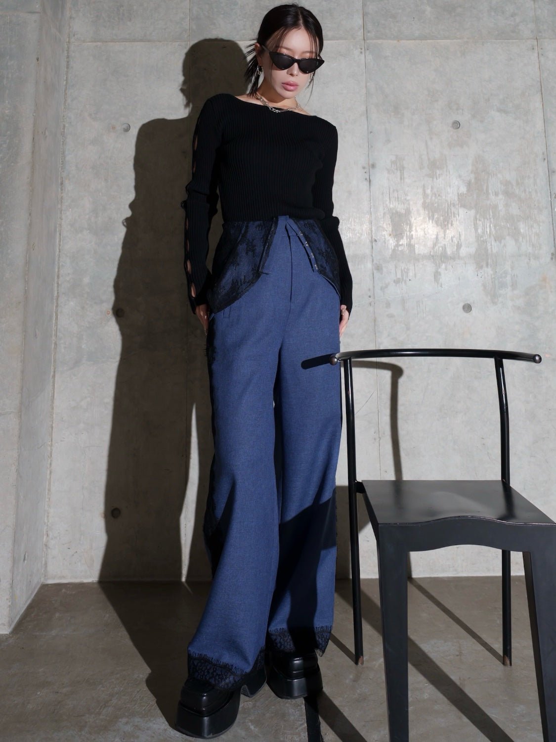 Multi-way レースコンビ ツイル サロペット