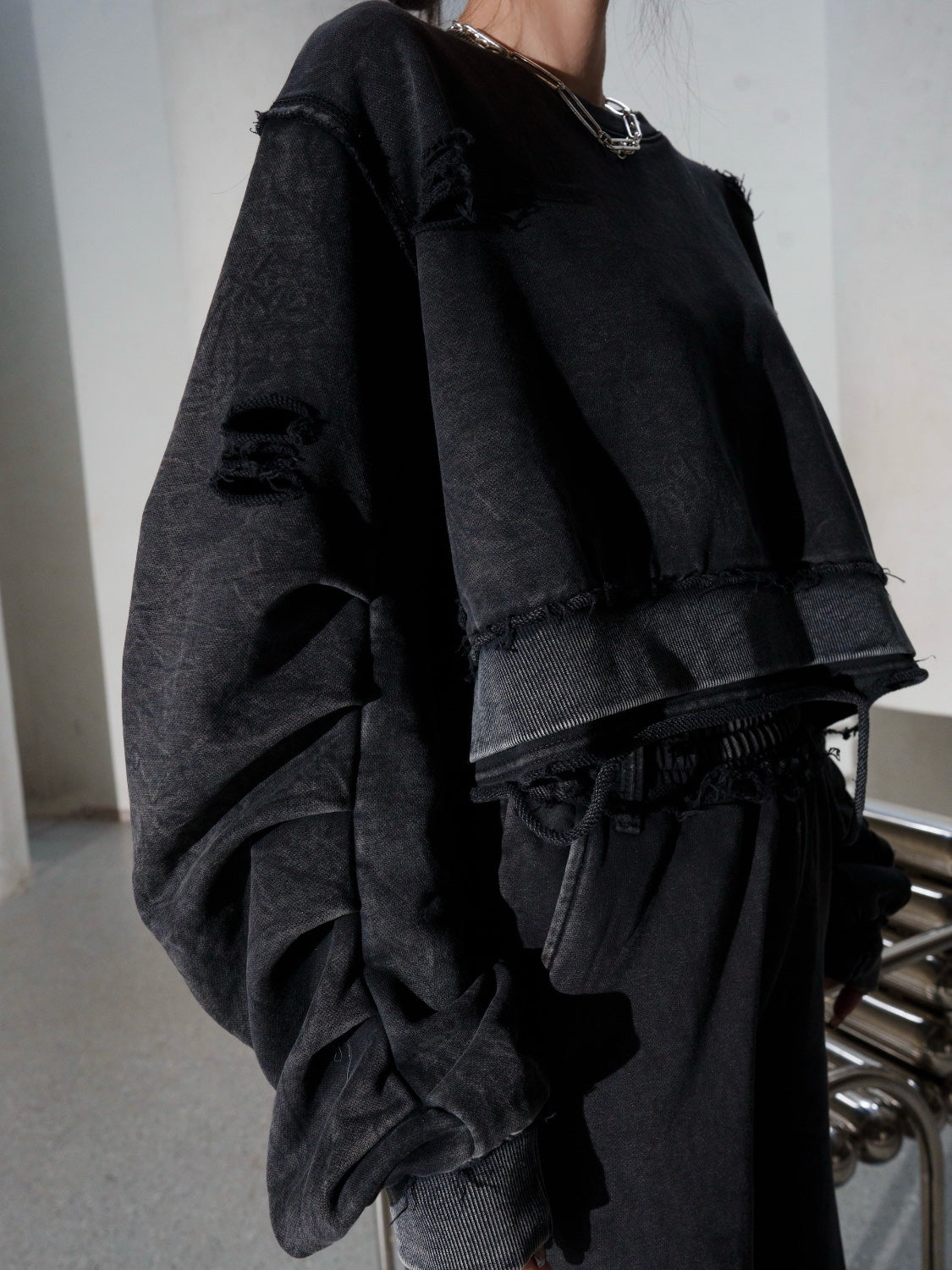 ピグメント Short ダメージ プルオーバー