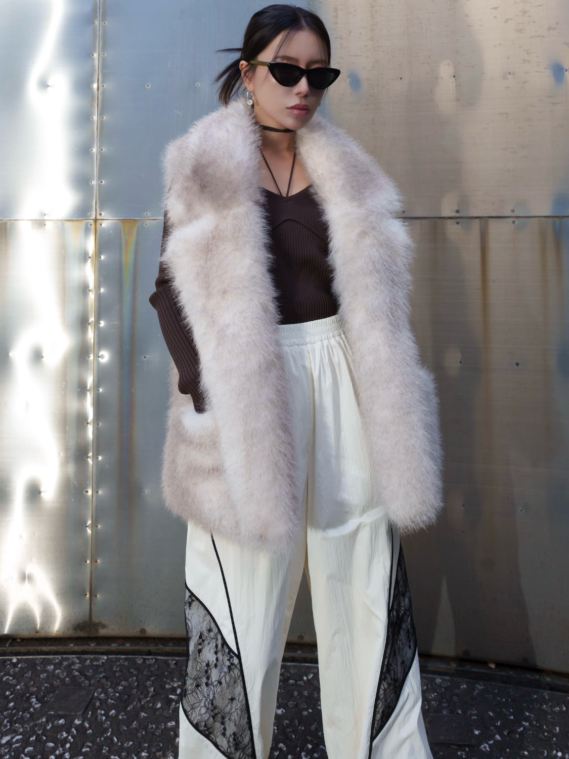 Suede ボンディング Fur ベスト