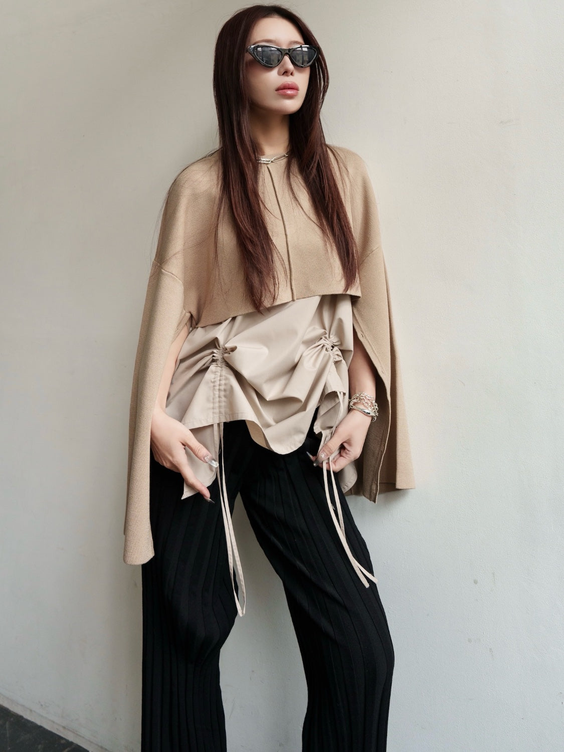 レイヤード KNIT & ブラウス セット