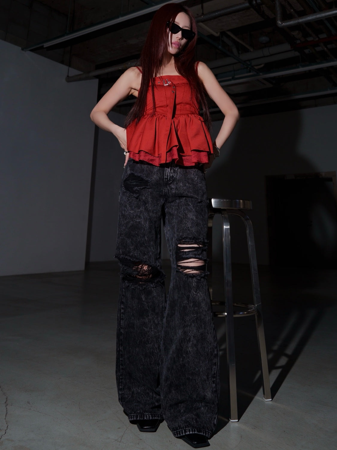 MODEL：159cm<br>着用サイズ：0
