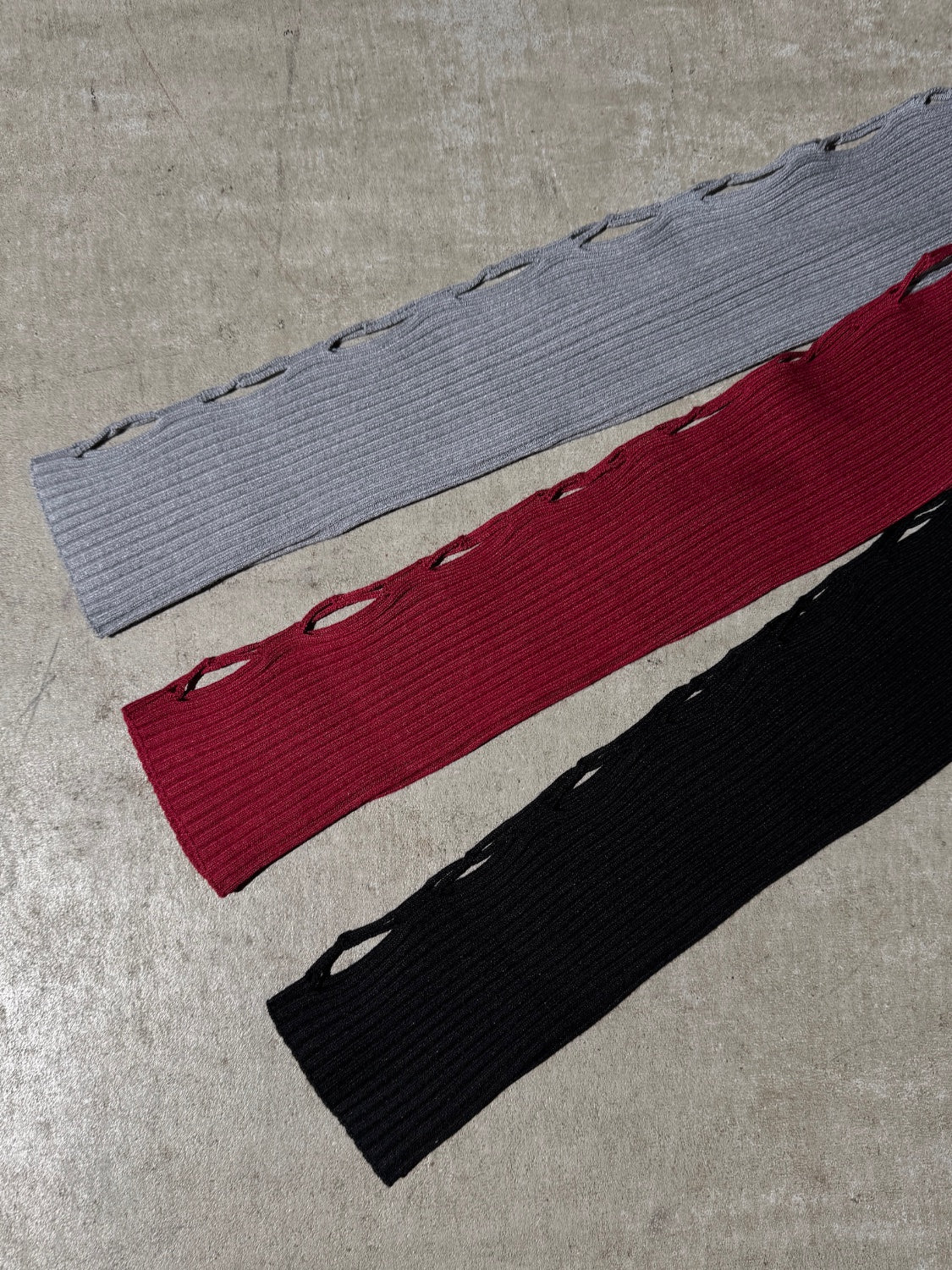 デザインカット スリーブ ボートネック KNIT