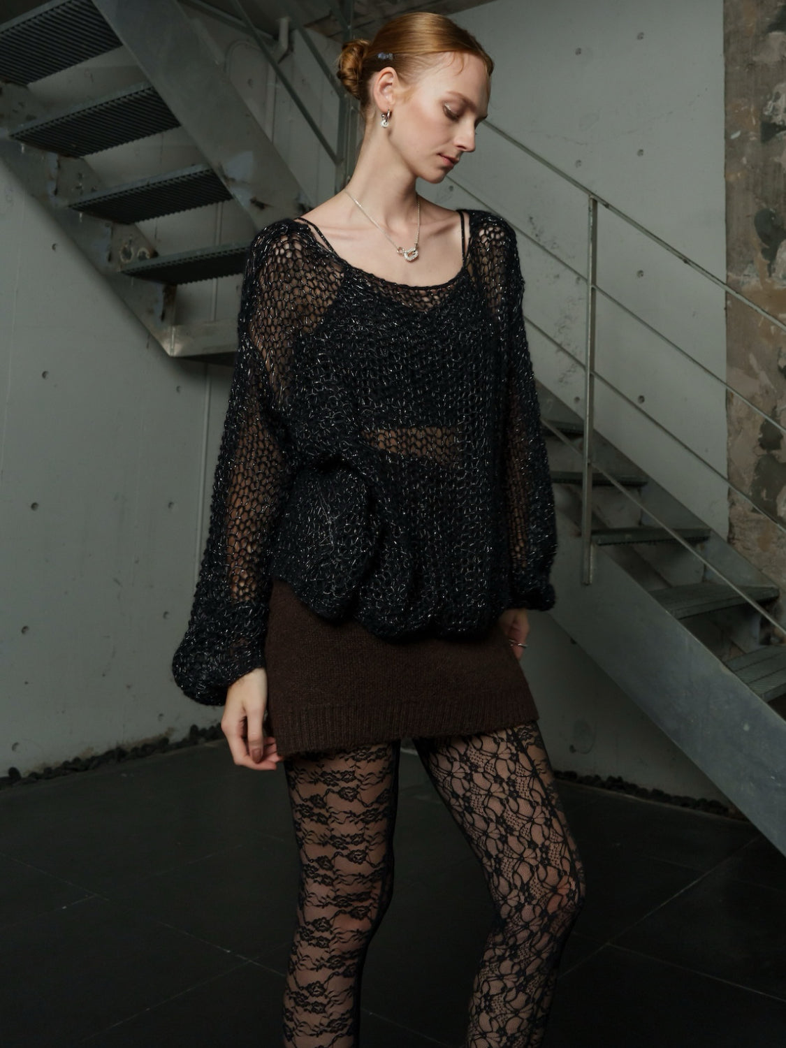 メルトンライク KNIT ミニスカート