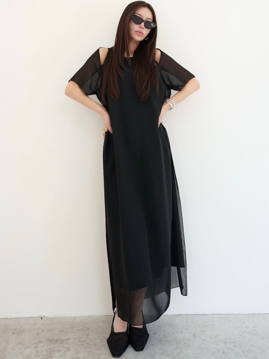 オフショルダー Sheer ワンピース