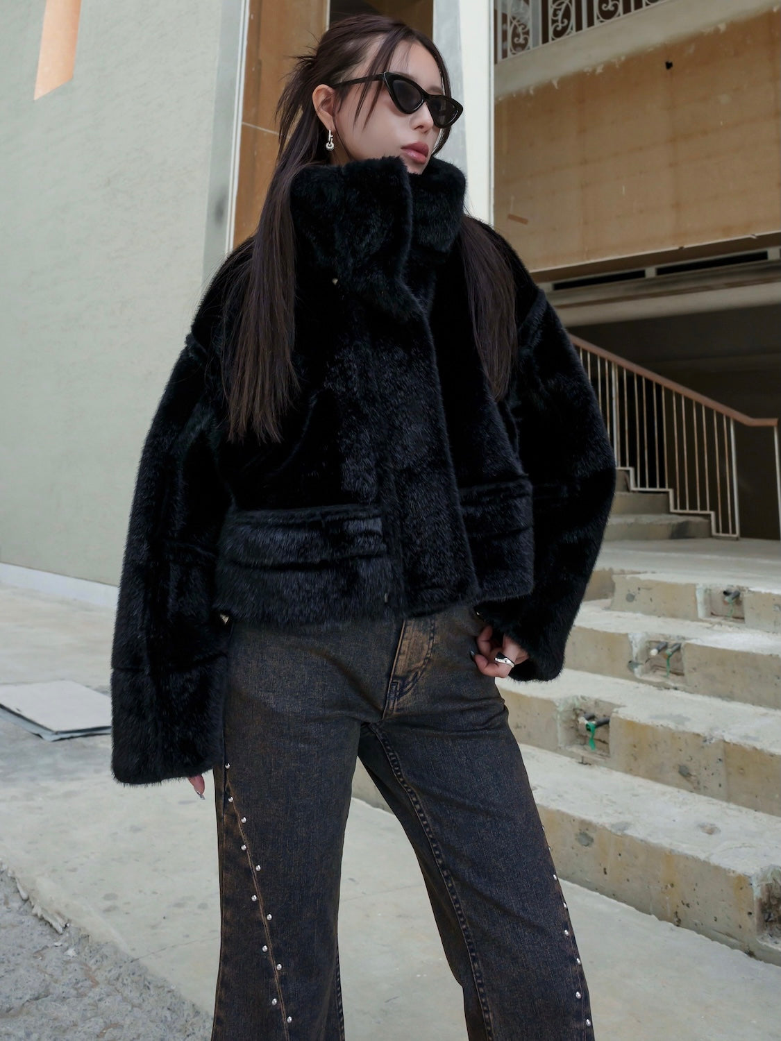 リバーシブル ボンディング Furジャケット